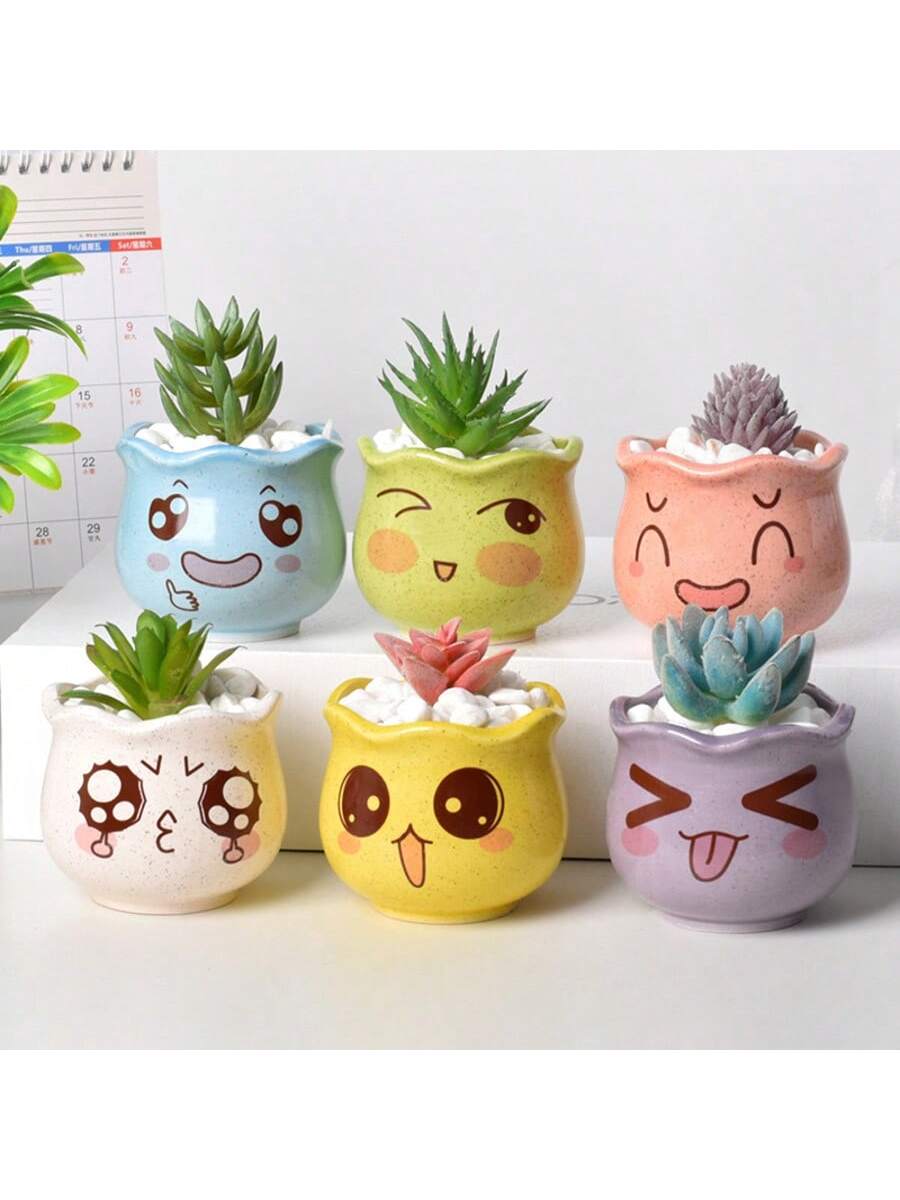 6pcs/set Cartoon Cute Ceramic  - đánh giá và giá Echeveria Succulent